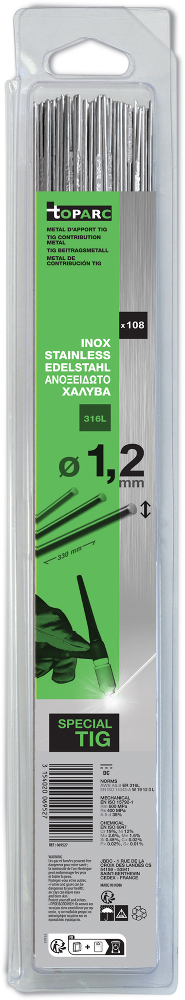 Métal D'apport TIG INOX 316L - Selectarc - 2,0