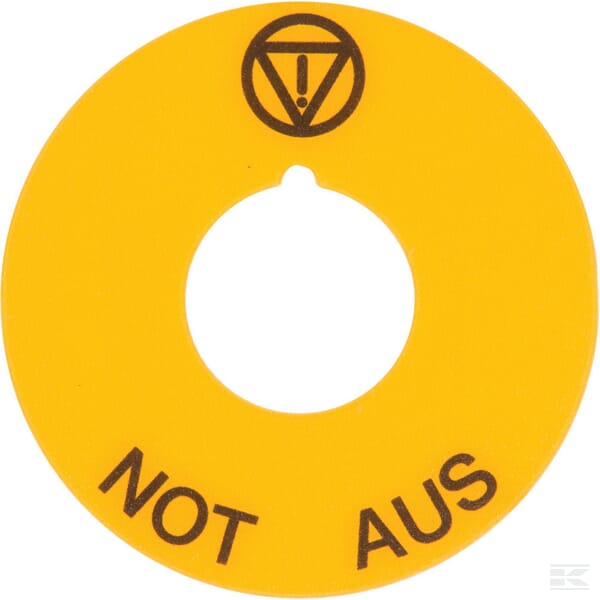 Plaque jaune « Not aus» D60 Tous produits AGZ000561324