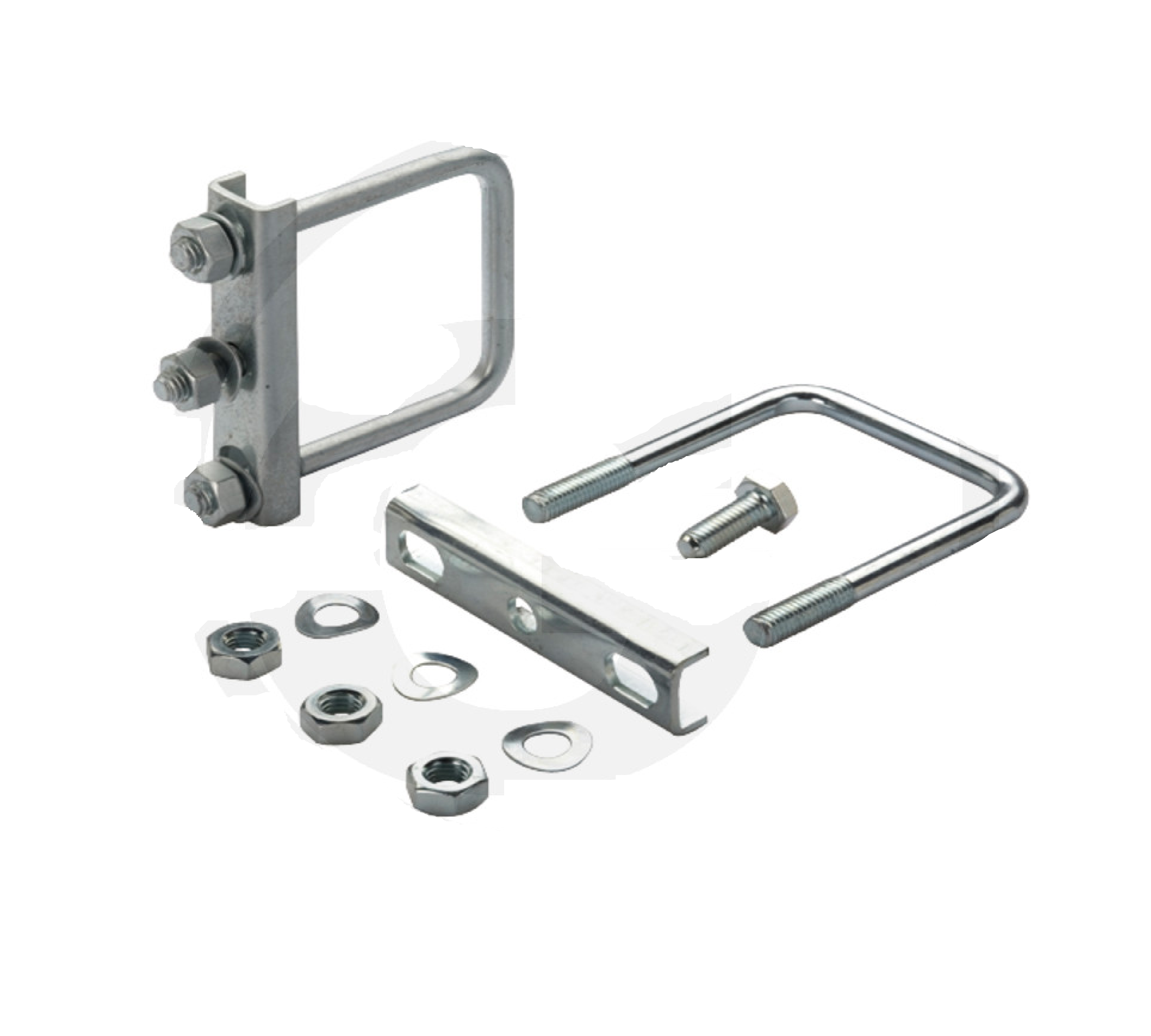 Bride de fixation tube carré 70 mm 2 pièces